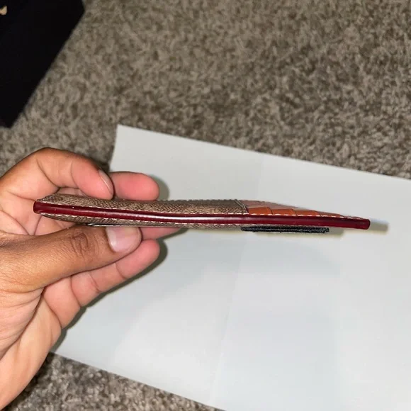 Coach Tan and Orange New York Card Holder - Picture 6 of 8